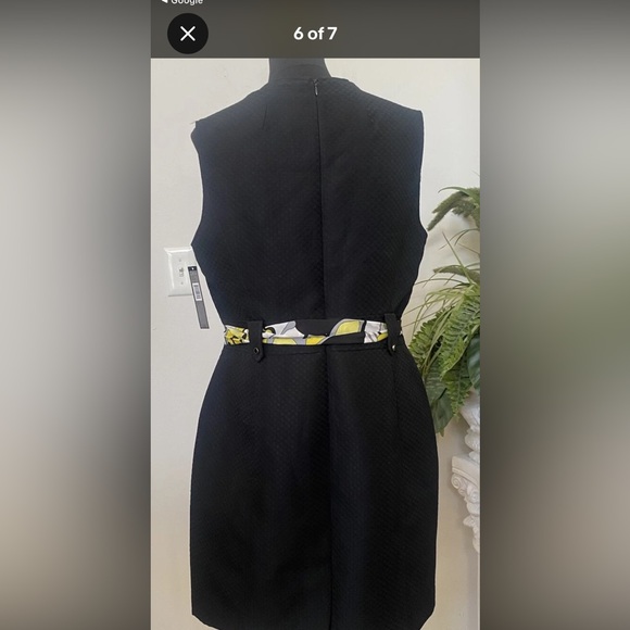 NWT Tahari Women’s Black/White/Citrine Sleeveless Sheath Dress Size 10 MSRP $138 - Picture 6 of 11